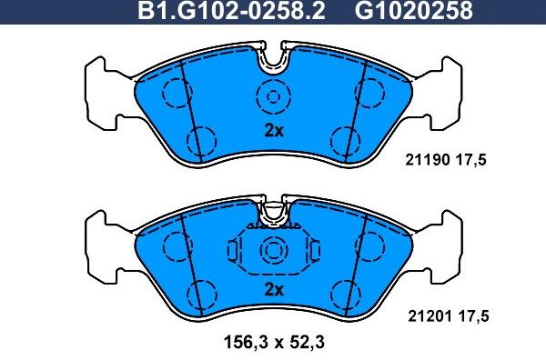 Тормозные колодки Galfer. Артикул B1.G102-0258.2