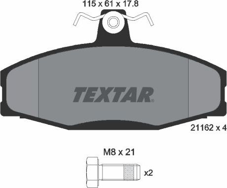 Тормозные колодки Textar. Артикул 2166201