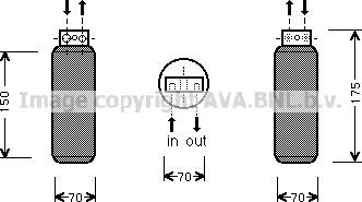 Осушитель кондиционера AVA для Opel Omega B 1994-2003. Артикул OLD291