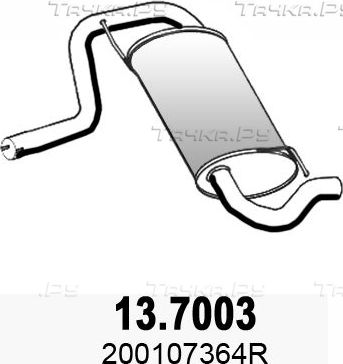 Глушитель (задняя часть) Asso для Dacia Duster I 2010-2018. Артикул 13.7003