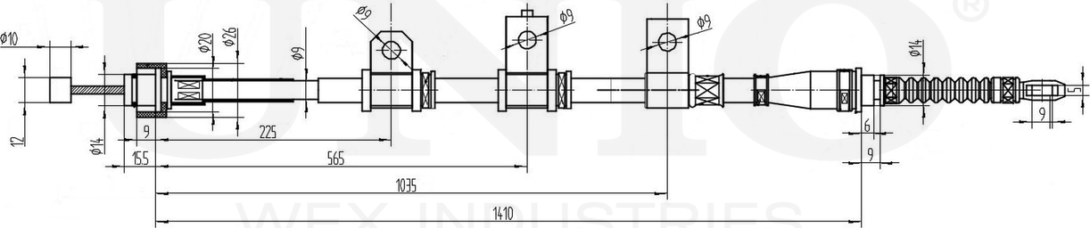 Трос ручного тормоза (Unio). Артикул CAB-60029