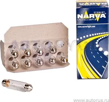 Лампа 12V C10W 10W NARVA Standard (упаковка 10 шт.) картон 17314. Артикул 17314