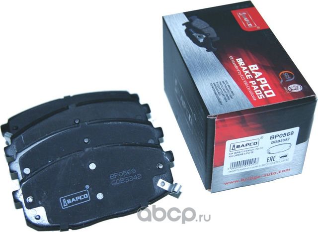 Колодки тормозные дисковые пер. KIA CERATO II Saloon (TD) 10-, CARENS (Bapco) Bapco. Артикул BP0569