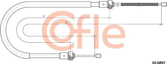 Трос ручника (тросик ручного тормоза) Cofle. Артикул 10.6897