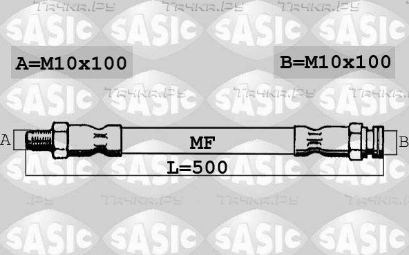 Тормозной шланг Sasic передний для Peugeot Boxer II (244) 2001-2006. Артикул 6600017