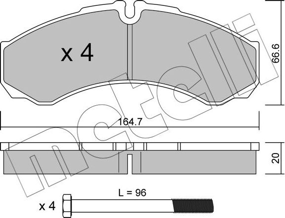 Тормозные колодки Metelli. Артикул 22-0212-0