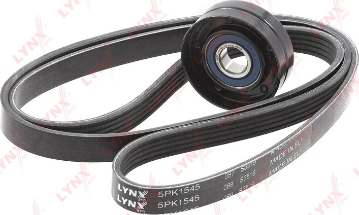 Приводной ремень поликлиновой с роликами (комплект) LYNXauto. Артикул PK-5021