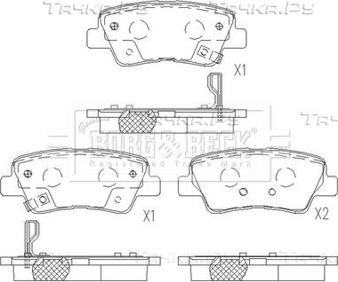 Тормозные колодки Borg & Beck задние для Kia Optima III 2012-2015. Артикул BBP2655