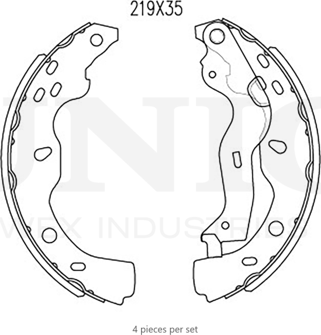 Колодки тормозные барабанные, комплект (Unio). Артикул BRP-10044