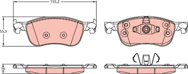 Тормозные колодки TRW передние для Ford Fiesta VII 2017-2026. Артикул GDB2186