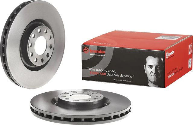 Тормозной диск Brembo PRIME LINE - UV Coated передний для Audi S4 I (B5) 1997-2001. Артикул 09.8689.11