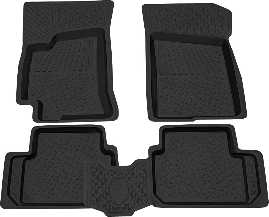 Коврики Rezkon резиновые для салона Chevrolet Lanos 1996-2009. Артикул 1012030100