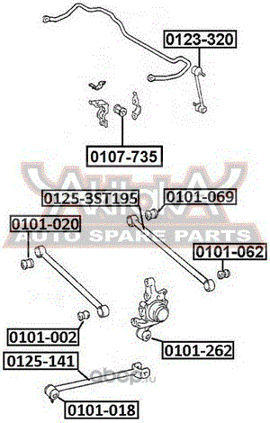Поперечный рычаг задней подвески Asva правый/левый для Lexus ES III 1996-2006. Артикул 0125-141
