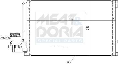 Радиатор кондиционера (конденсатор) Meat & Doria для Volvo V50 I 2004-2012. Артикул 991152
