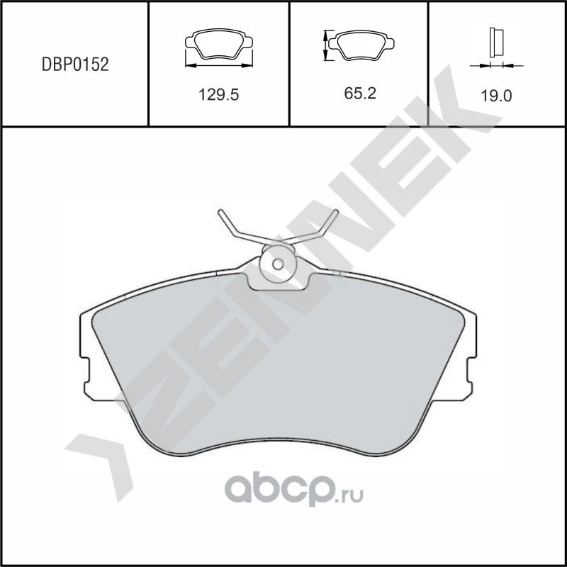 Колодки тормозные дисковые передние VW T4 90-04 (Zennek). Артикул DBP0152