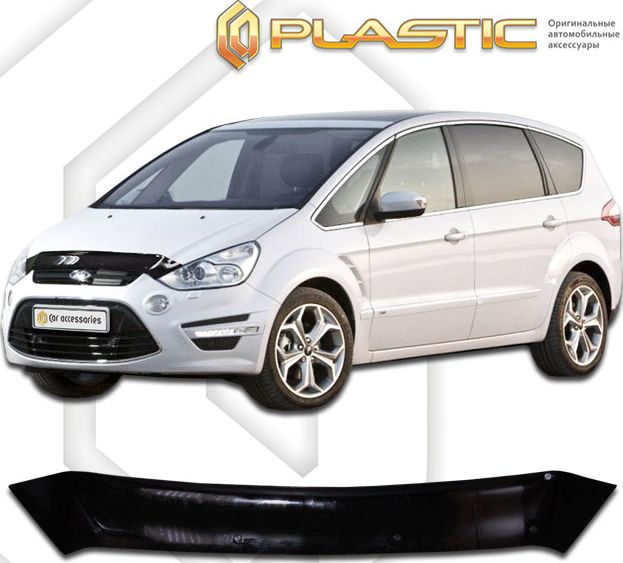 Дефлектор СА Пластик для капота (Classic черный) Ford S-MAX 2010-2015. Артикул 2010010106171
