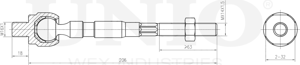 Тяга рулевая (Unio). Артикул SSP-30010