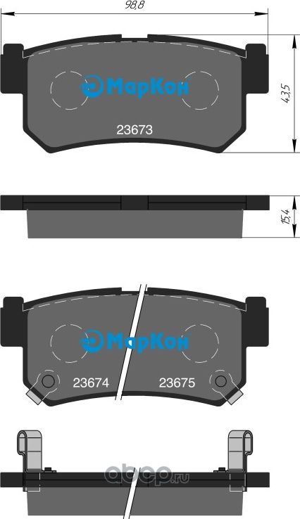 Колодки тормозные дисковые к-т Ssangyong Actyon I  Sport I  II  Kyron  Rexton I  II (Markon) Markon. Артикул 504102154