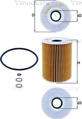 Масляный фильтр Mahle-Knecht. Артикул OX 254D3