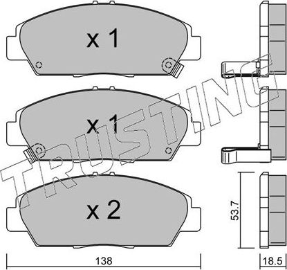Тормозные колодки Trusting передние для Rover 600 1993-1999. Артикул 175.0