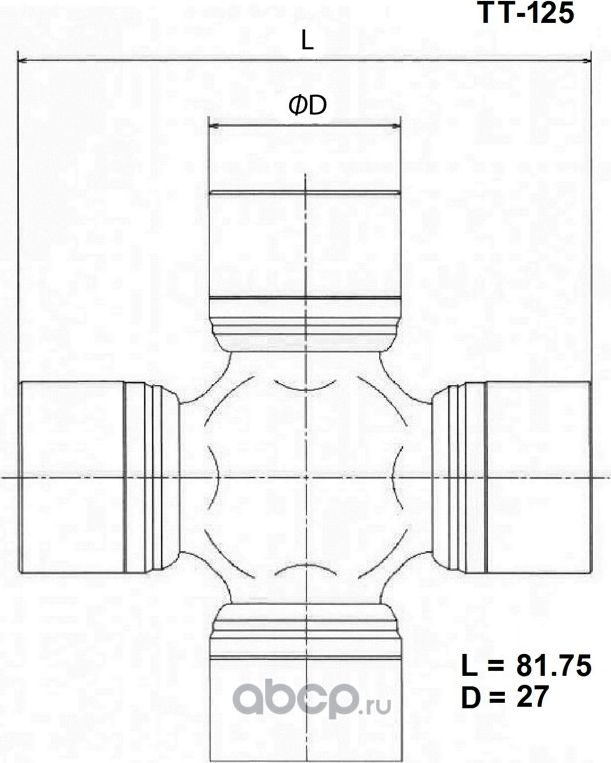 Крестовина карданного вала (Toyo). Артикул TT-125
