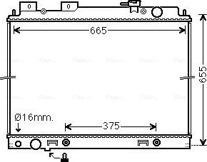 Радиатор охлаждения двигателя AVA для Nissan Navara D40 2010-2015. Артикул DN2430