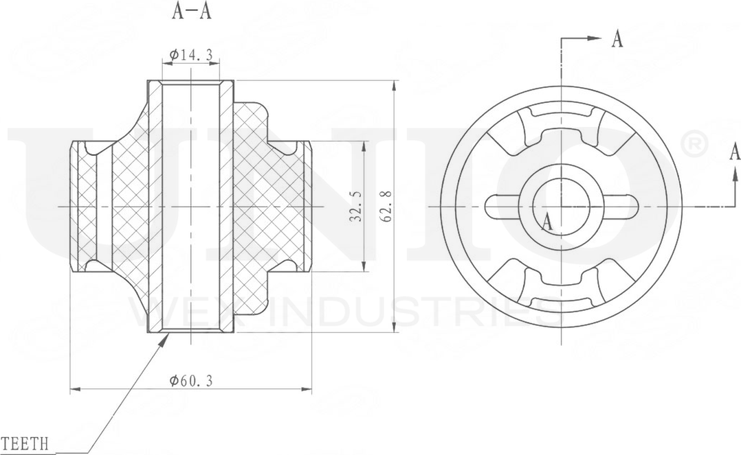 Сайлентблок рычага подвески (Unio). Артикул RMP-20458