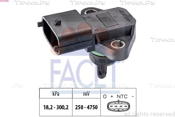 Датчик абсолютного давления (ДАД, MAP) Facet Made in Italy - OE Equivalent для Hyundai i20 II 2014-2026. Артикул 10.3344