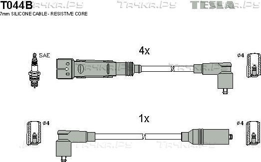 Высоковольтные провода (провода зажигания) (комплект) Tesla. Артикул T044B
