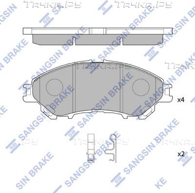 Тормозные колодки Sangsin Hi-Q передние для Suzuki Vitara II 2015-2026. Артикул SP4360