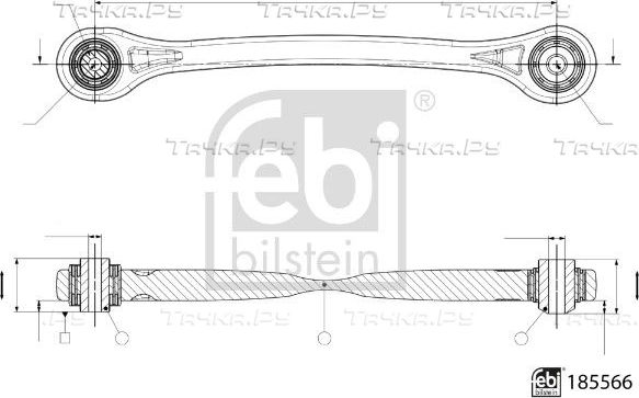 Поперечный рычаг задней подвески Febi Bilstein (алюминий) передний левый нижний внешний для Audi SQ5 II (FY) 2016-2026. Артикул 185566