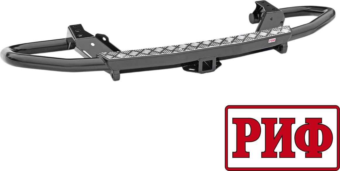 Бампер силовой РИФ задний с квадратом под фаркоп для Toyota Fortuner II 2015-2026. Артикул RIFFRT-20170