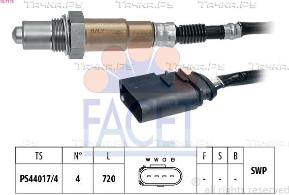 Лямбда-зонд (кислородный датчик) Facet Made in Italy - OE Equivalent для SEAT Arosa I 1998-2004. Артикул 10.7175