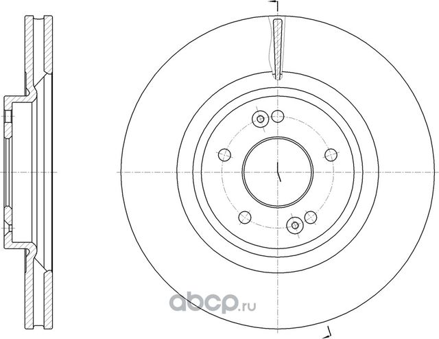 Диск тормозной вентилируемый (G-Brake). Артикул GR21553