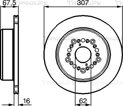 Тормозной диск Bosch задний для Lexus GS I 1993-1997. Артикул 0 986 479 023