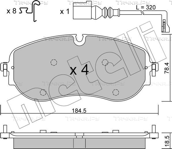 Тормозные колодки Metelli. Артикул 22-1320-0