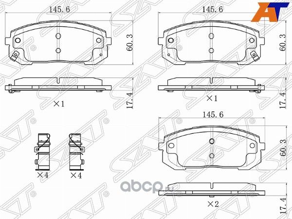 Колодки тормозные перед HYUNDAI SONATA 19-KIA K5 (SAT). Артикул ST280059