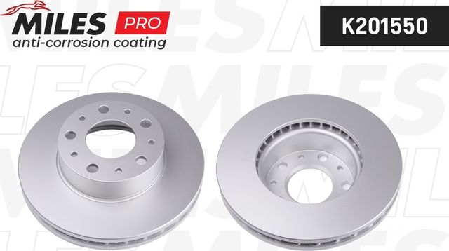 Тормозной диск Miles передний для Citroen Jumper II 2006-2026. Артикул K201550