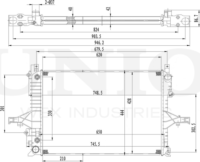 Радиатор двигателя (Unio). Артикул RAD-10047