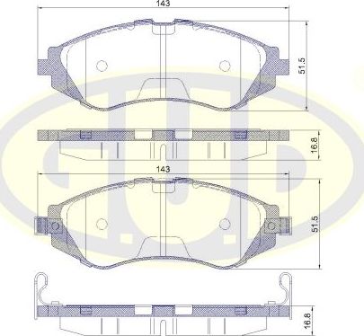 Тормозные колодки G.U.D.. Артикул GBP880167