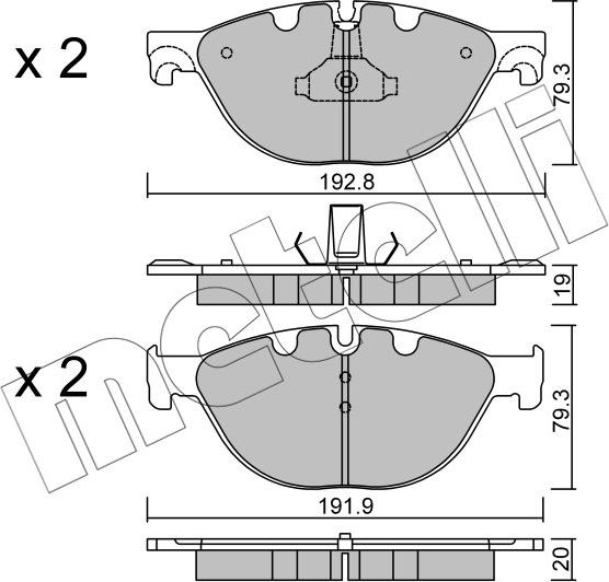 Тормозные колодки Metelli. Артикул 22-0830-0