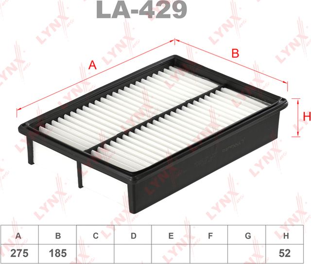 Воздушный фильтр LYNXauto для Mazda 5 I (CR) 2005-2010. Артикул LA-429