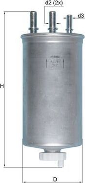 Топливный фильтр Mahle-Knecht. Артикул KL 781