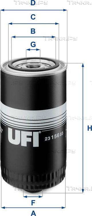 Масляный фильтр UFI для Volvo 740 1985-1991. Артикул 23.156.03