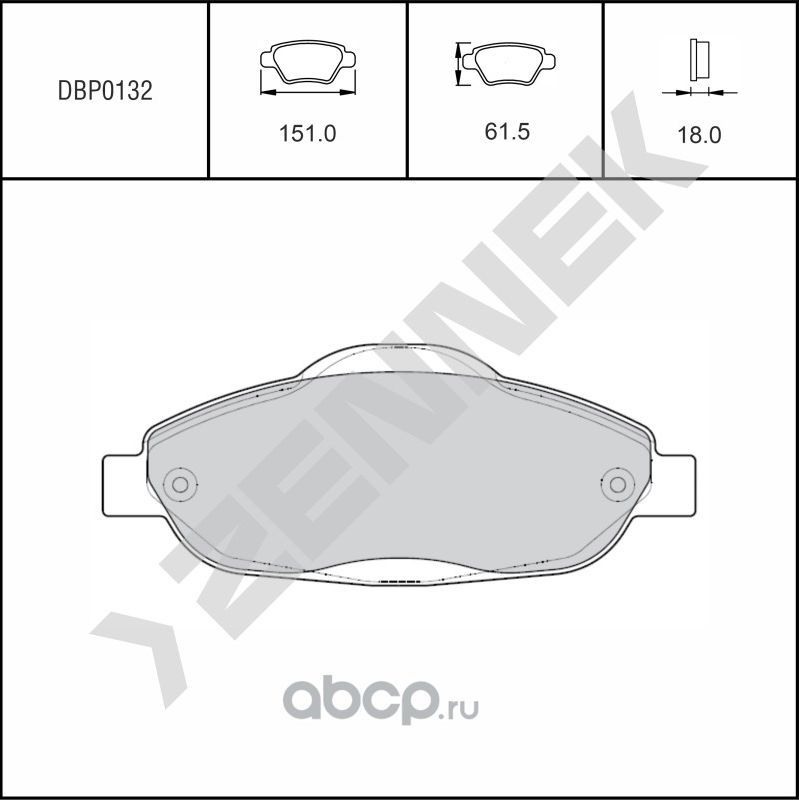 Колодки тормозные дисковые ZENNEK Страна происхождения  Китай Zennek. Артикул DBP0132