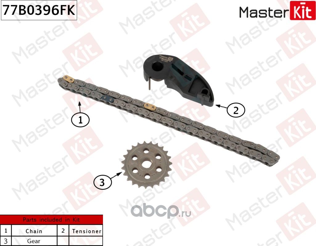 Комплект цепи масляного насоса JAGUAR/ LAND ROVER AJ 126 (Master KIT). Артикул 77B0396FK
