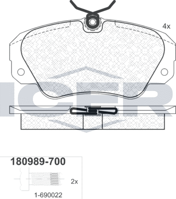Тормозные колодки Icer. Артикул 180989-700