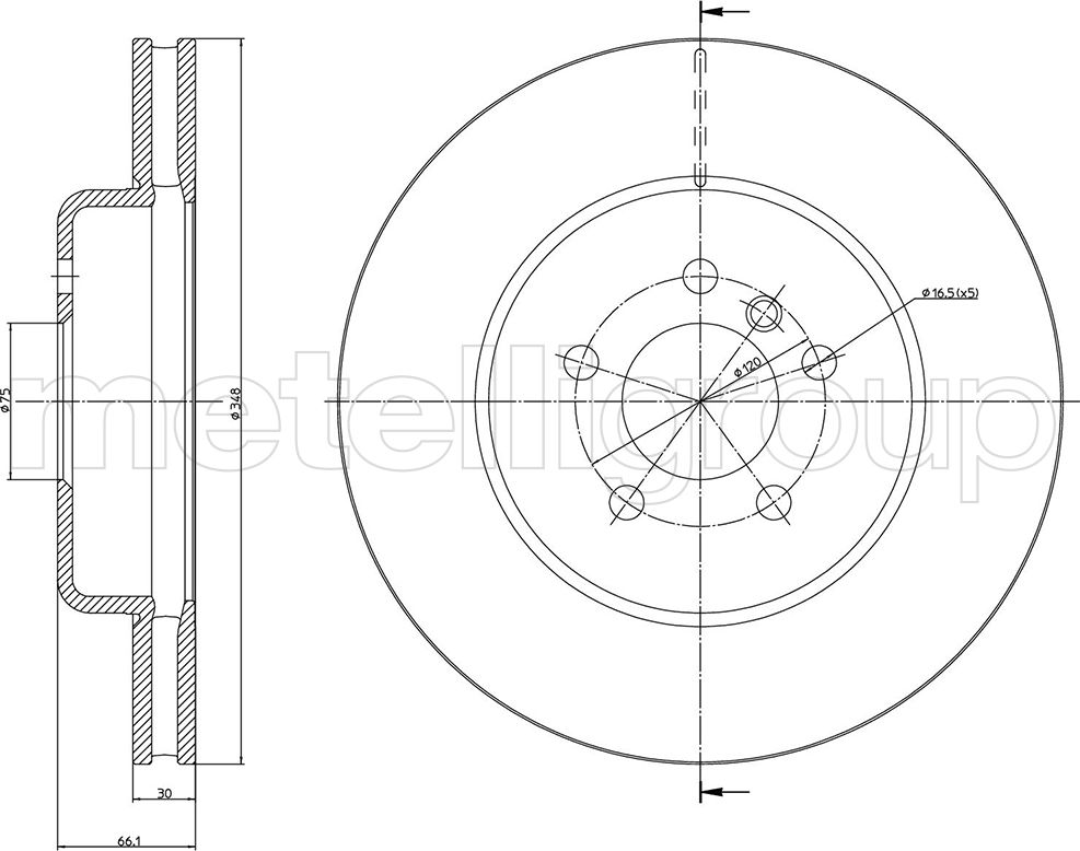 Тормозной диск Metelli. Артикул 23-1268C