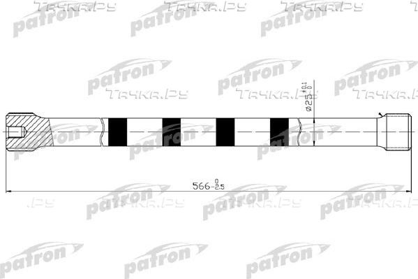 Торсион прав RENAULT KANGOO L565мм, 30-31 зуб. Patron. Артикул PTB1002