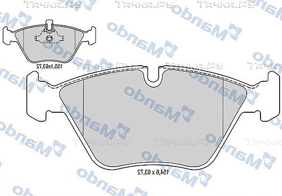 Тормозные колодки Mando передние для BMW 1 I (E81/E82/E87/E88) 2004-2012. Артикул MBF015230